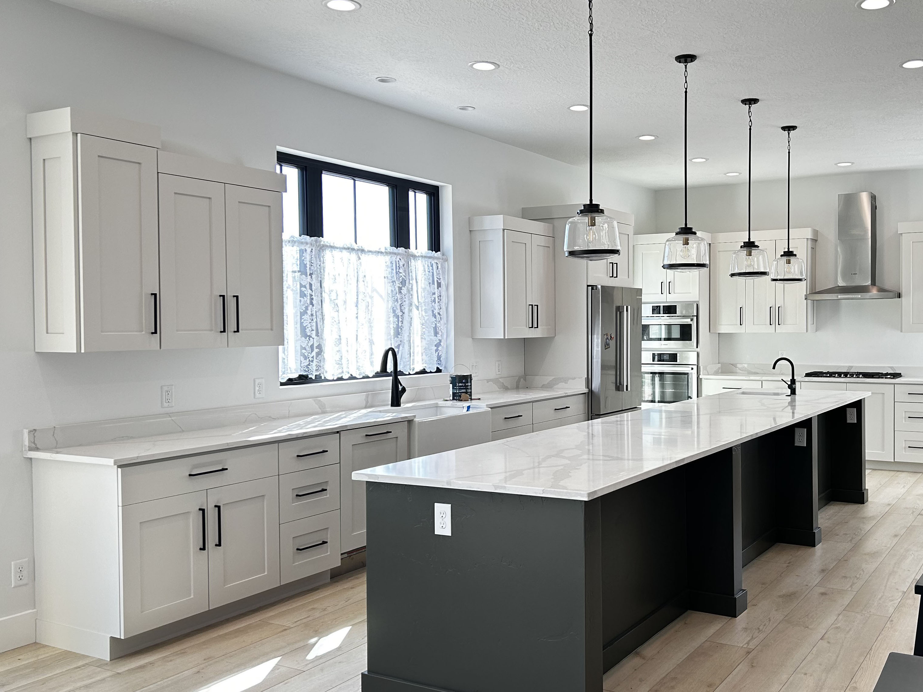 Refinished cabinets with a modern look