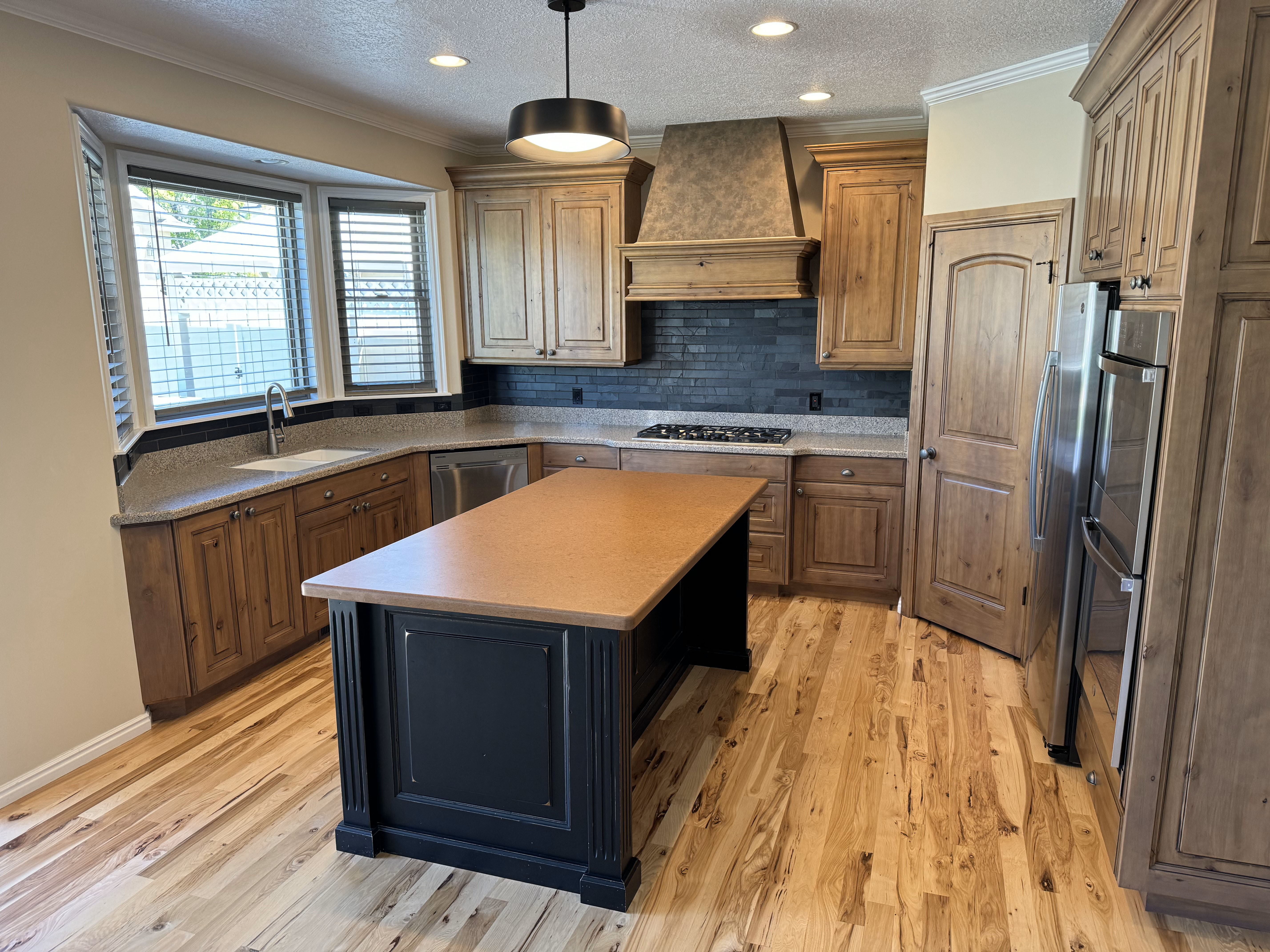 Stained cabinets that removed natural yellow After